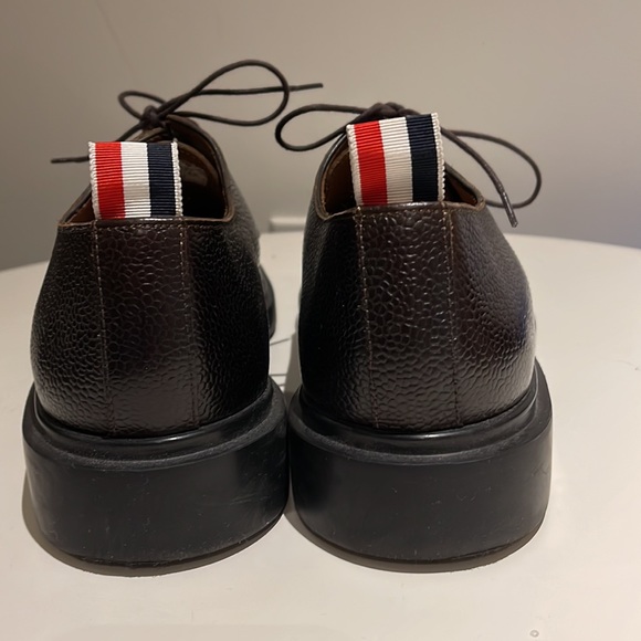 EUC THOM BROWNE New York Brown Pebbled Leather Lace-up Shoes - Picture 2 of 4